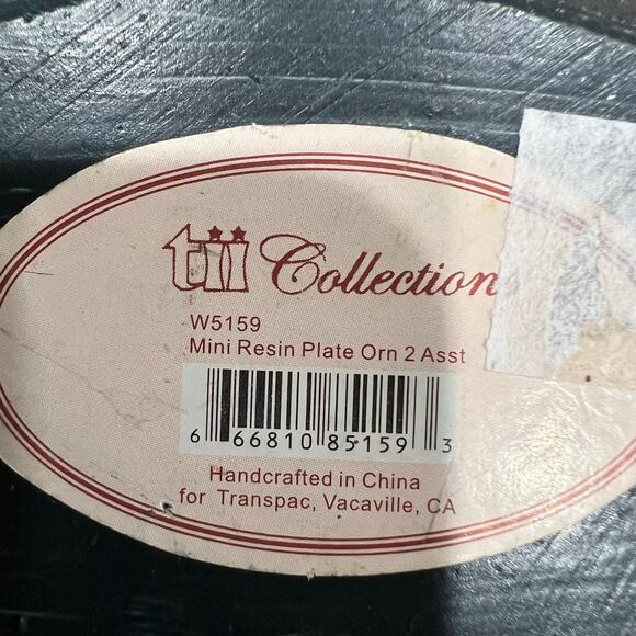 Tii Collections Mini Resin Snowman Plate Ornament Primitive Country - Picture 4 of 6